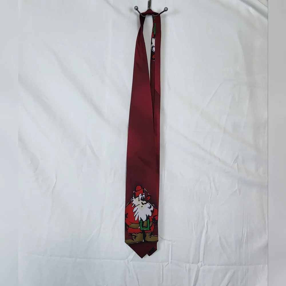 Jerry Garcia Greatful Dead Vintage‎ 100% Silk Red Christmas Tie Collection #35